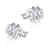 Waffle Style Silver Stud Earring STS-5351